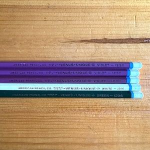 NOS Vintage 50s American Pencil Co. Venus Unique colored pencil lot of 5